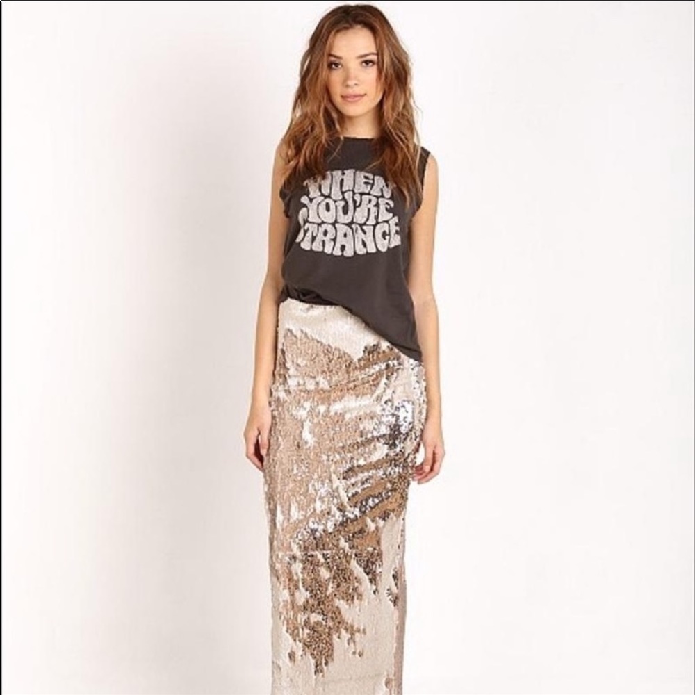 Line & Dot Sequin Skirt
